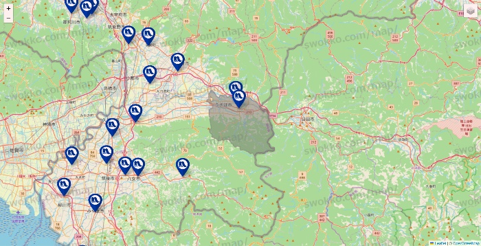 福岡県のナフコの店舗地図