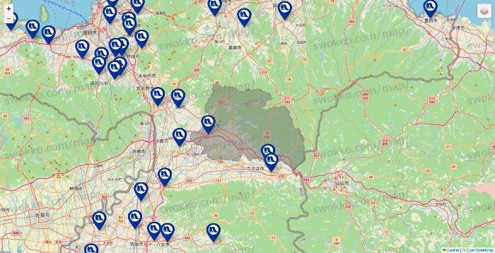 福岡県のナフコの店舗地図