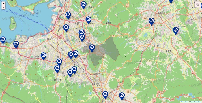 福岡県のナフコの店舗地図