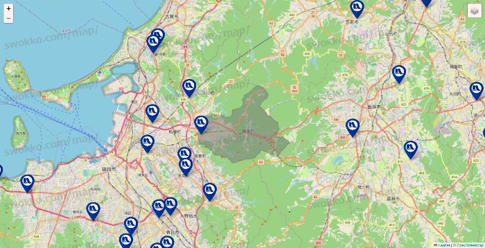 福岡県のナフコの店舗地図