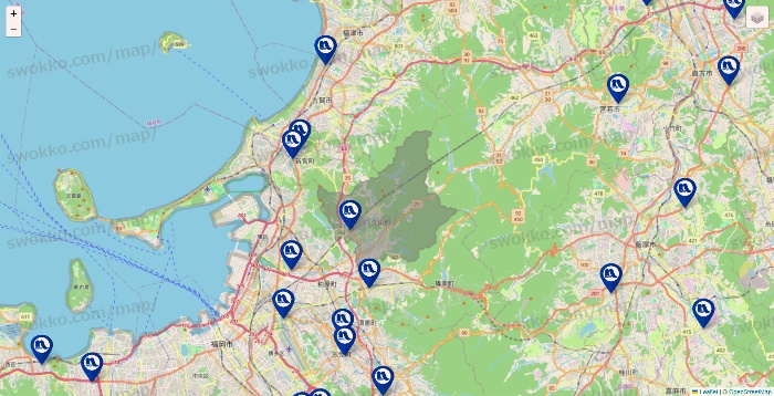 福岡県のナフコの店舗地図