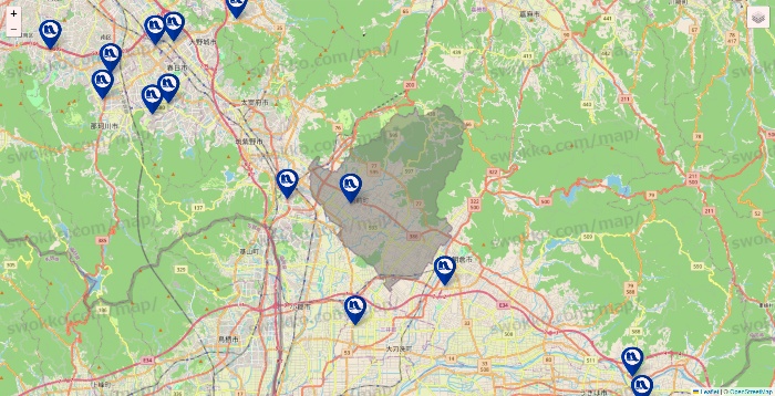 福岡県のナフコの店舗地図