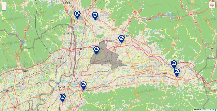 福岡県のナフコの店舗地図