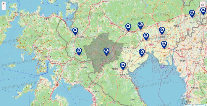 佐賀県のナフコの店舗地図