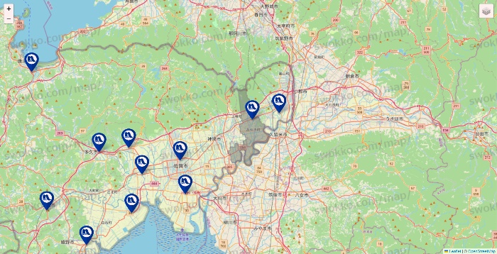 佐賀県のナフコの店舗地図