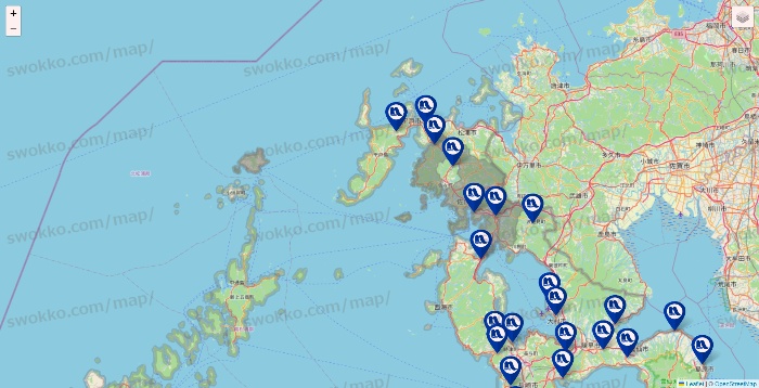 長崎県のナフコの店舗地図