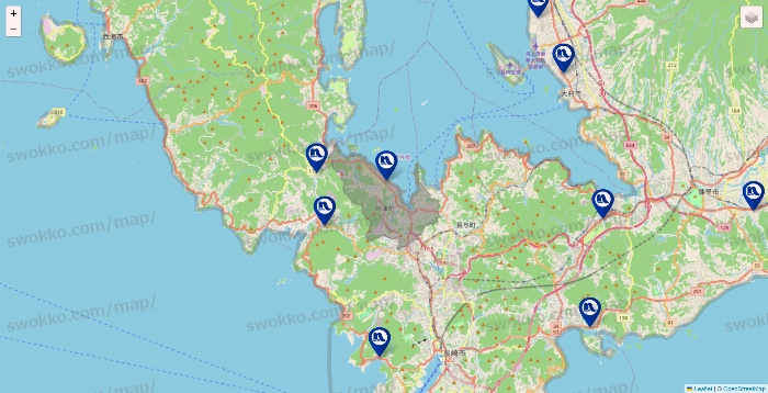 長崎県のナフコの店舗地図