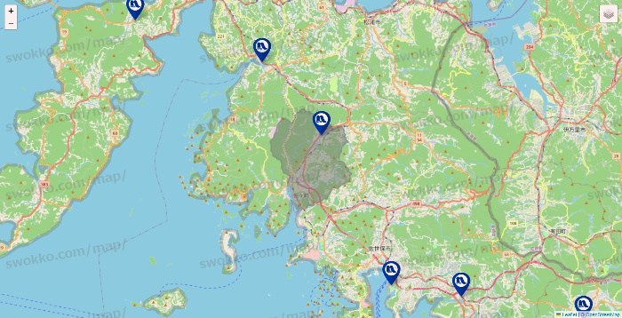 長崎県のナフコの店舗地図
