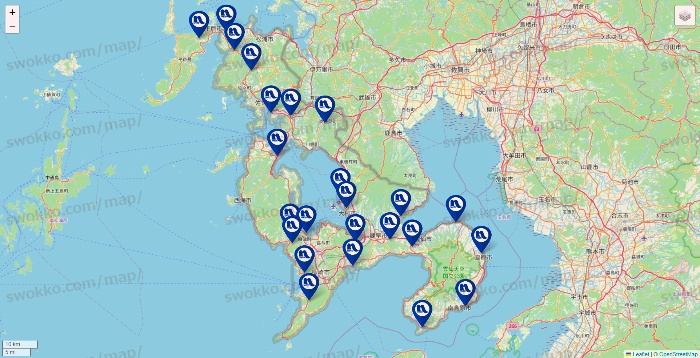 長崎県のナフコの店舗地図