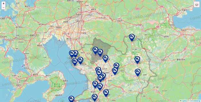 熊本県のナフコの店舗地図