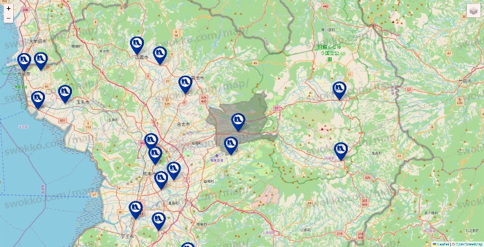 熊本県のナフコの店舗地図