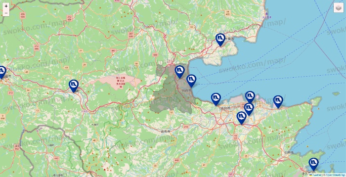 大分県のナフコの店舗地図