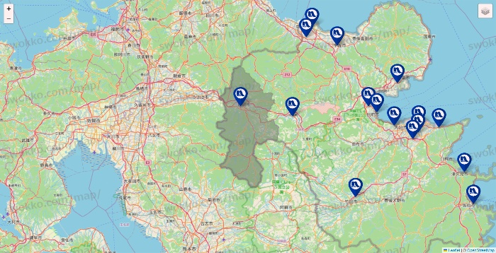 大分県のナフコの店舗地図