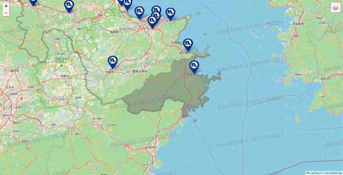 大分県のナフコの店舗地図