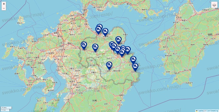 大分県のナフコの店舗地図