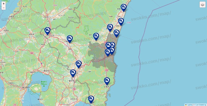 宮崎県のナフコの店舗地図