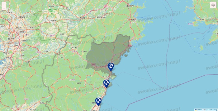 宮崎県のナフコの店舗地図