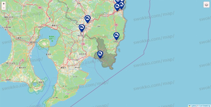 宮崎県のナフコの店舗地図