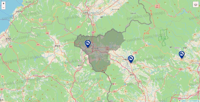 宮崎県のナフコの店舗地図