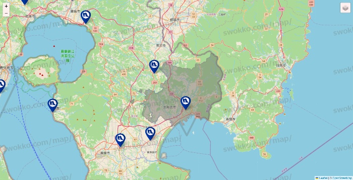 鹿児島県のナフコの店舗地図