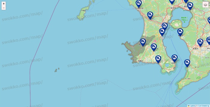 鹿児島県のナフコの店舗地図