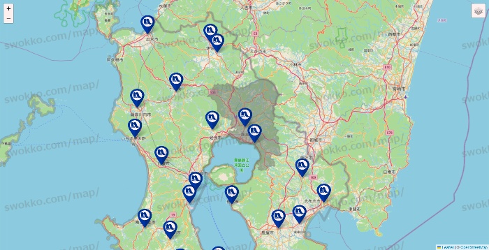 鹿児島県のナフコの店舗地図
