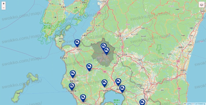 鹿児島県のナフコの店舗地図
