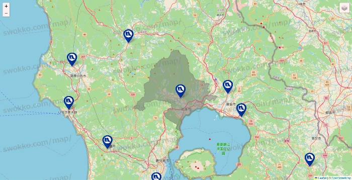 鹿児島県のナフコの店舗地図