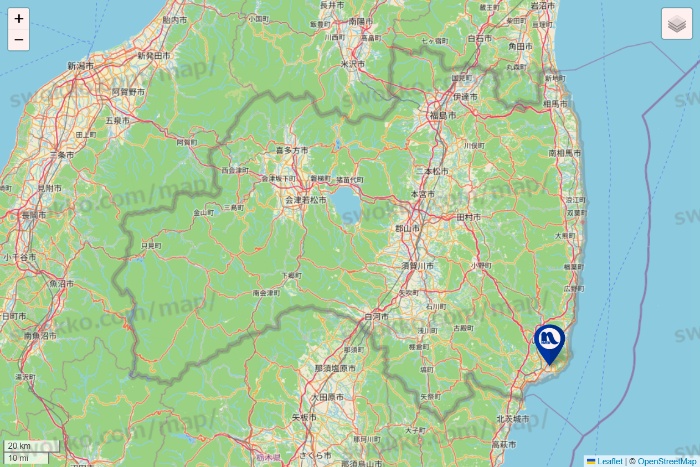 福島県のナフコの店舗地図