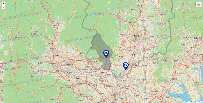 栃木県のナフコの店舗地図