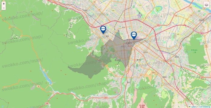 北海道のスポーツクラブNASの店舗地図