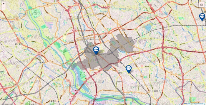 埼玉県のスポーツクラブNASの店舗地図