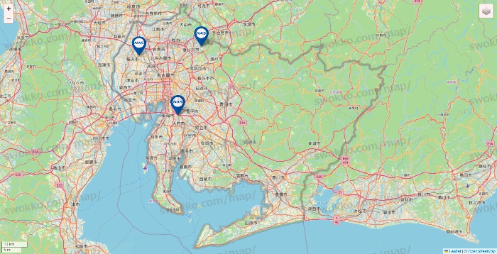 愛知県のスポーツクラブNASの店舗地図