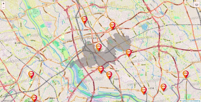 埼玉県のOKストアの店舗地図