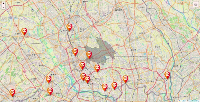 埼玉県のOKストアの店舗地図