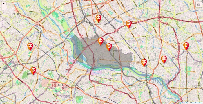 埼玉県のOKストアの店舗地図