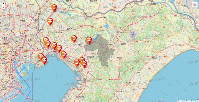 千葉県のOKストアの店舗地図