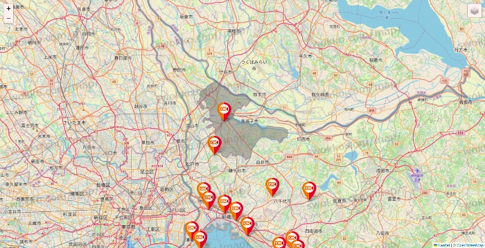 千葉県のOKストアの店舗地図