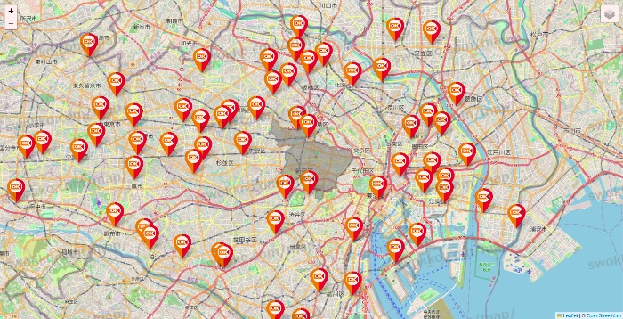 東京都のOKストアの店舗地図
