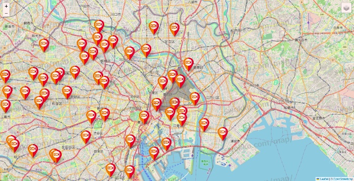 東京都のOKストアの店舗地図