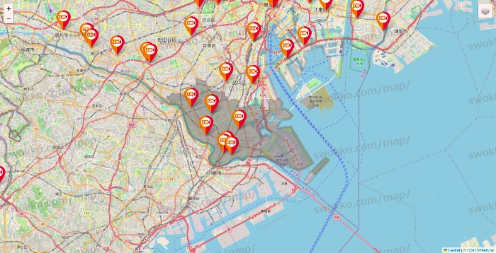 東京都のOKストアの店舗地図