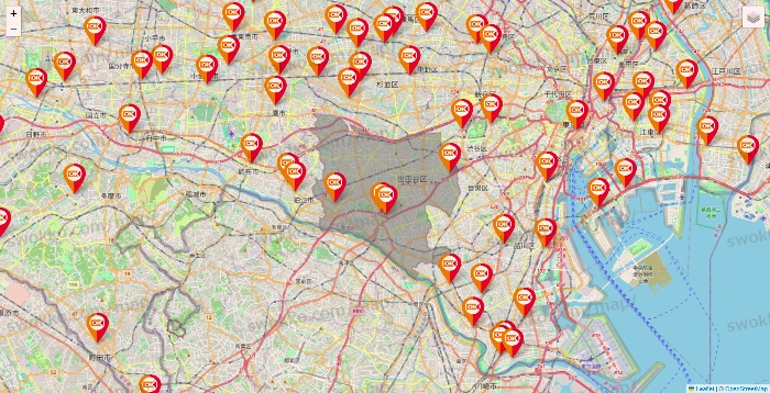 東京都のOKストアの店舗地図