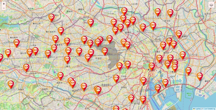 東京都のOKストアの店舗地図