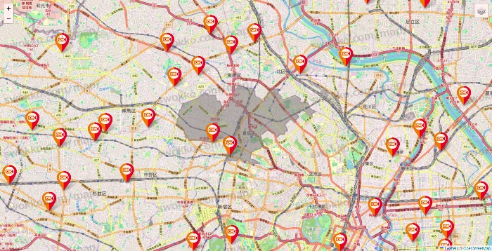 東京都のOKストアの店舗地図
