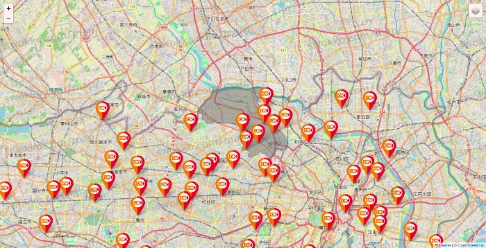 東京都のOKストアの店舗地図