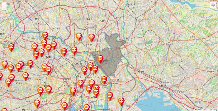 東京都のOKストアの店舗地図