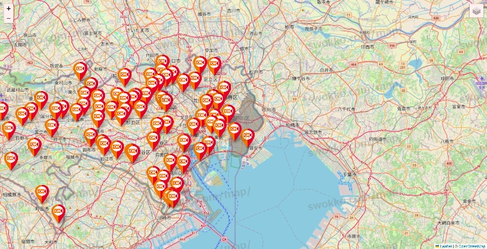 東京都のOKストアの店舗地図