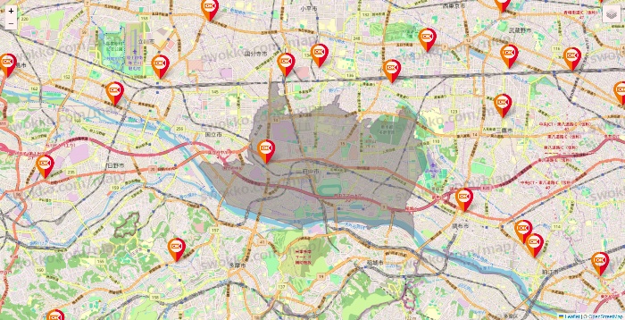 東京都のOKストアの店舗地図