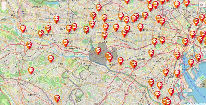 東京都のOKストアの店舗地図