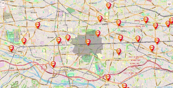東京都のOKストアの店舗地図